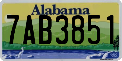 AL license plate 7AB3851