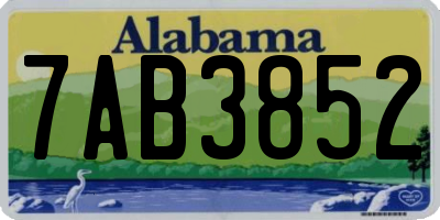 AL license plate 7AB3852