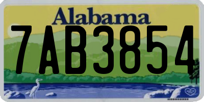 AL license plate 7AB3854