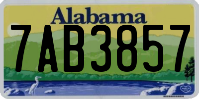 AL license plate 7AB3857