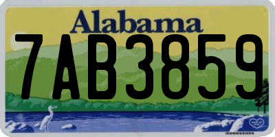 AL license plate 7AB3859