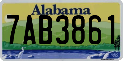 AL license plate 7AB3861