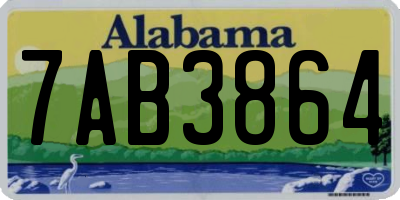 AL license plate 7AB3864