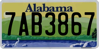 AL license plate 7AB3867
