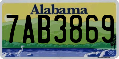 AL license plate 7AB3869