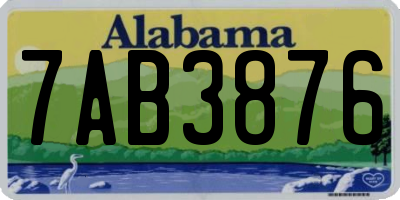 AL license plate 7AB3876