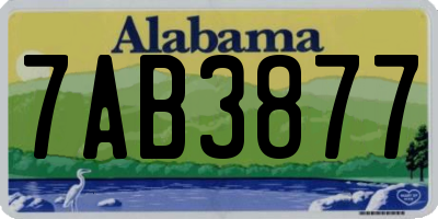 AL license plate 7AB3877