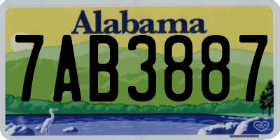 AL license plate 7AB3887