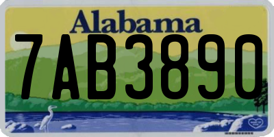 AL license plate 7AB3890