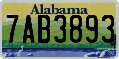 AL license plate 7AB3893