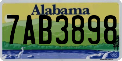 AL license plate 7AB3898