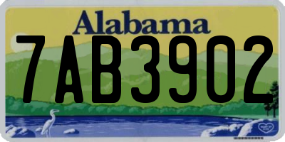 AL license plate 7AB3902