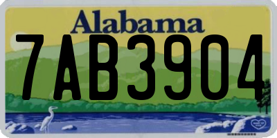 AL license plate 7AB3904