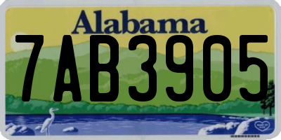 AL license plate 7AB3905