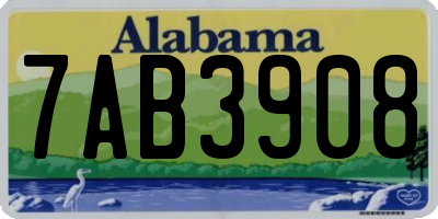 AL license plate 7AB3908