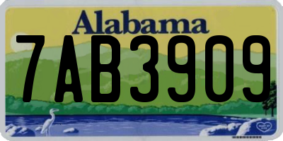 AL license plate 7AB3909