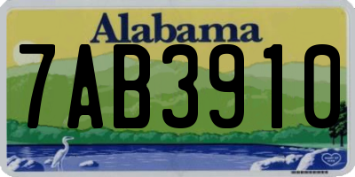 AL license plate 7AB3910