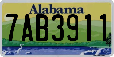 AL license plate 7AB3911