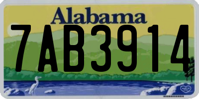 AL license plate 7AB3914