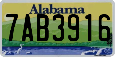 AL license plate 7AB3916
