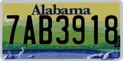 AL license plate 7AB3918