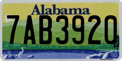 AL license plate 7AB3920