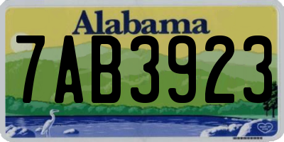 AL license plate 7AB3923