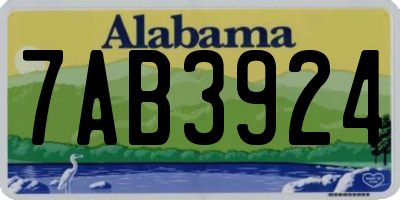 AL license plate 7AB3924