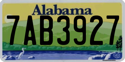 AL license plate 7AB3927