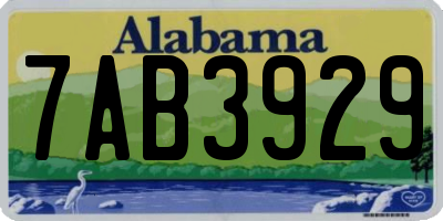 AL license plate 7AB3929
