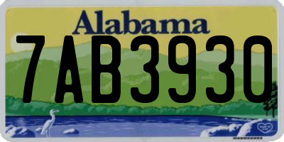 AL license plate 7AB3930