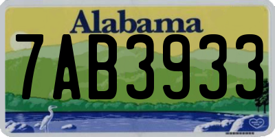 AL license plate 7AB3933