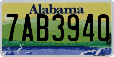 AL license plate 7AB3940