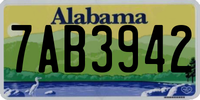 AL license plate 7AB3942