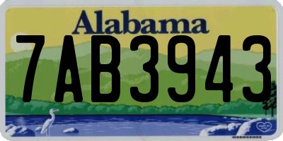 AL license plate 7AB3943