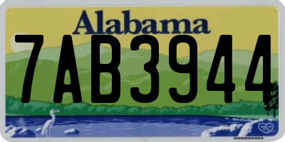 AL license plate 7AB3944