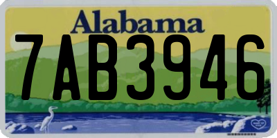 AL license plate 7AB3946