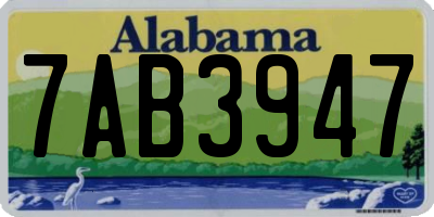 AL license plate 7AB3947
