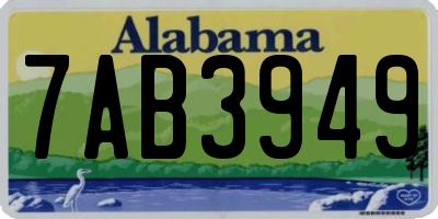 AL license plate 7AB3949
