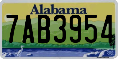 AL license plate 7AB3954