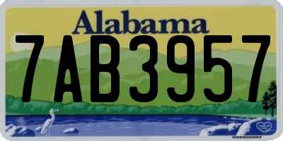 AL license plate 7AB3957