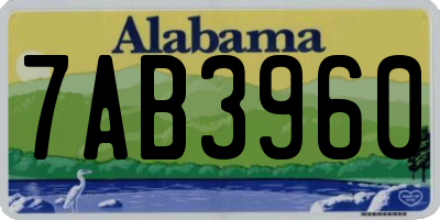 AL license plate 7AB3960