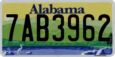 AL license plate 7AB3962