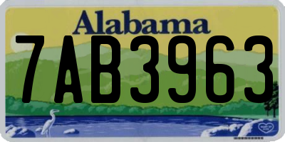 AL license plate 7AB3963