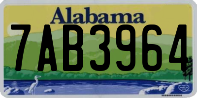 AL license plate 7AB3964