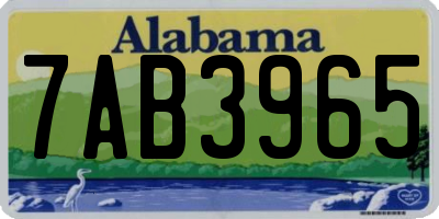 AL license plate 7AB3965