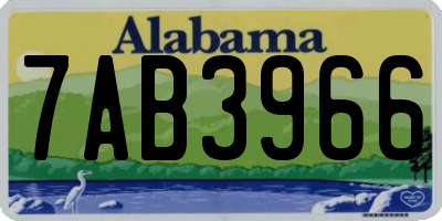AL license plate 7AB3966