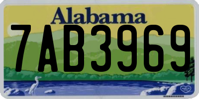 AL license plate 7AB3969