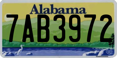 AL license plate 7AB3972