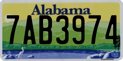 AL license plate 7AB3974